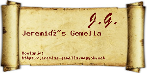 Jeremiás Gemella névjegykártya
